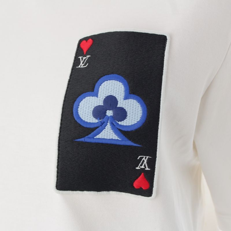Louis Vuitton Flock Trump Embroidery Shoulder Button Short Sleeve T-Shirt