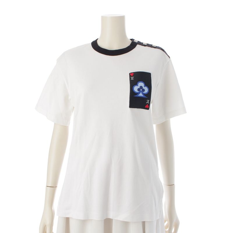 Louis Vuitton Flock Trump Embroidery Shoulder Button Short Sleeve T-Shirt