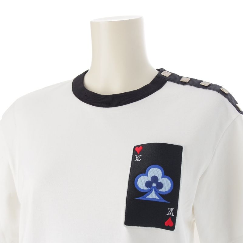 Louis Vuitton Flock Trump Embroidery Shoulder Button Short Sleeve T-Shirt