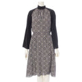 Louis Vuitton Since LV Logo Monogram Stand Collar Dress Black White