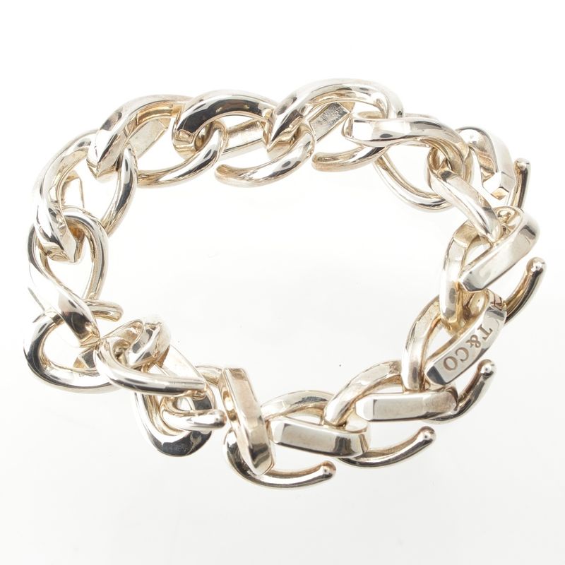 Tiffany & Co Forge Link Chain Bracelet Silver 19