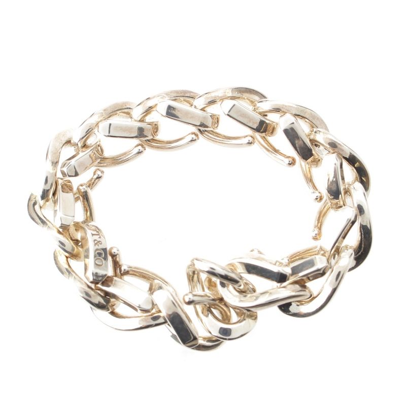Tiffany & Co Forge Link Chain Bracelet Silver 19