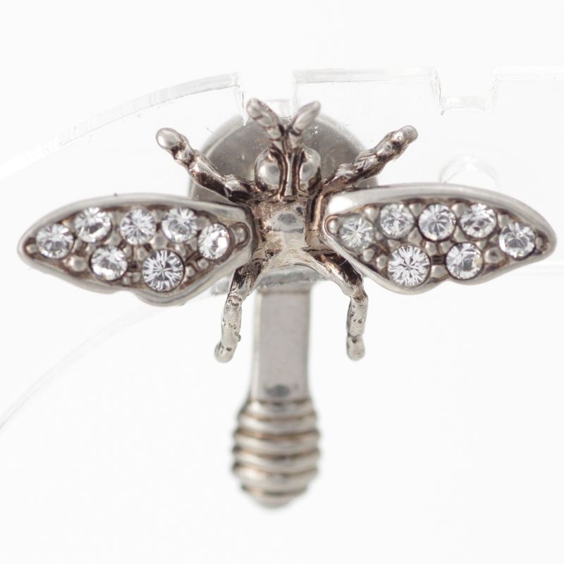 Dior J'adior Rhinestone Earrings Silver