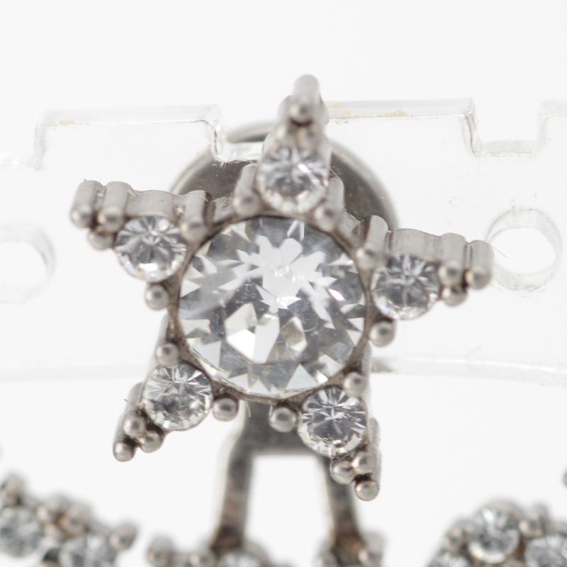 Dior J'adior Rhinestone Earrings Silver