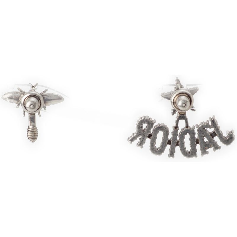 Dior J'adior Rhinestone Earrings Silver