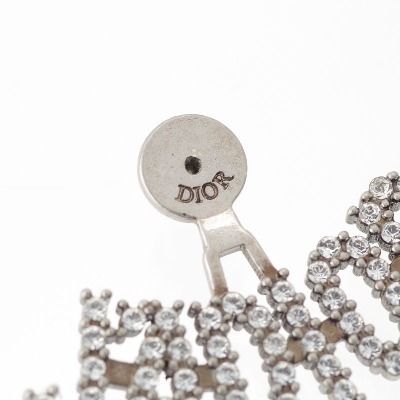 Dior J'adior Rhinestone Earrings Silver