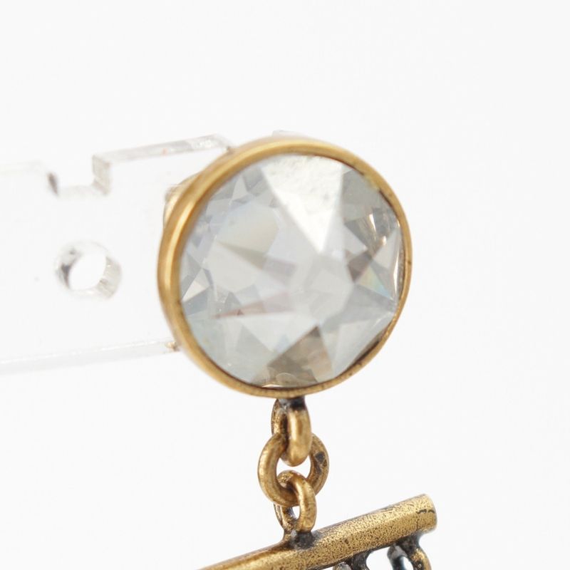 Dior J'adior Rhinestone Chain Earrings Gold