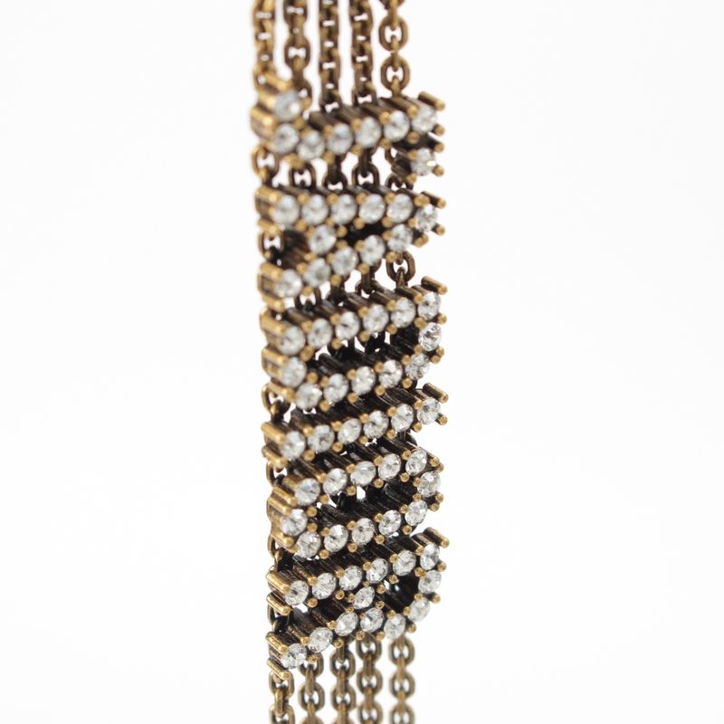 Dior J'adior Rhinestone Chain Earrings Gold