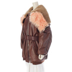Prada Sheepskin with Belt Oversize Fur Coat