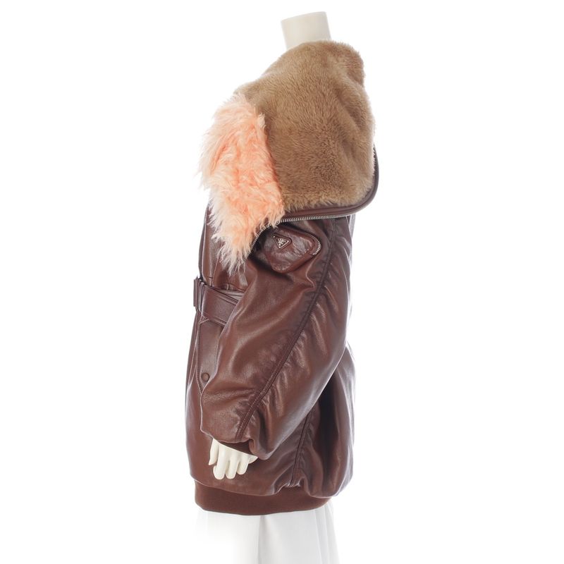Prada Sheepskin with Belt Oversize Fur Coat