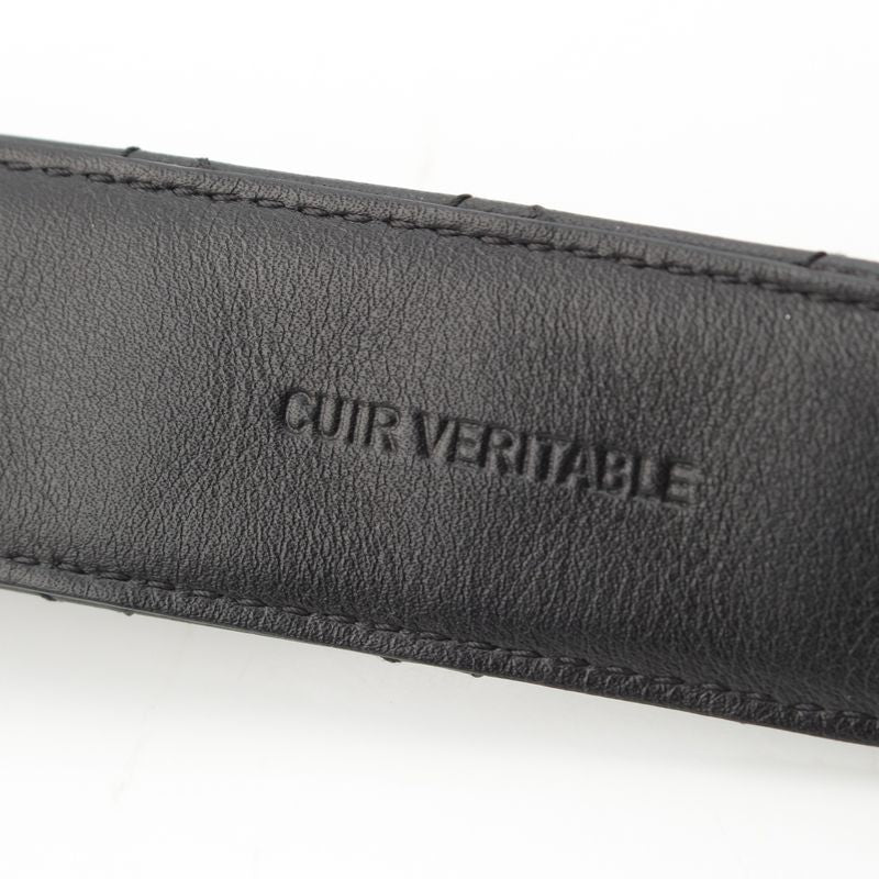 Chanel Leather CC Logo Quilted Belt Black