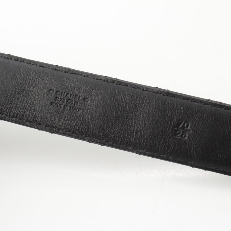 Chanel Leather CC Logo Quilted Belt Black