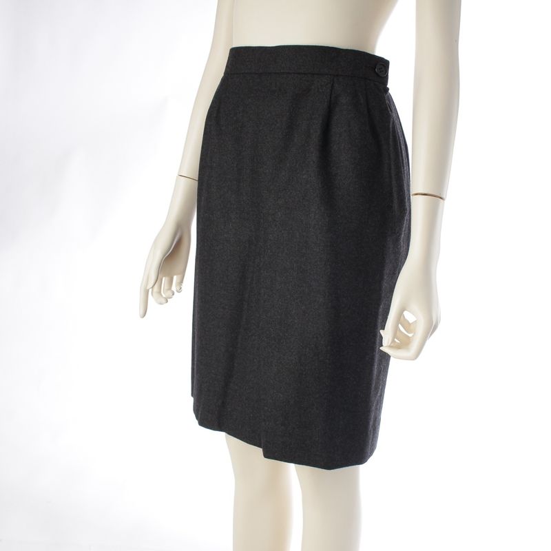 Saint Laurent Yves Wool Vintage Heart Button Jacket Skirt Set Chaco Legre 36 Chaco Le Grey