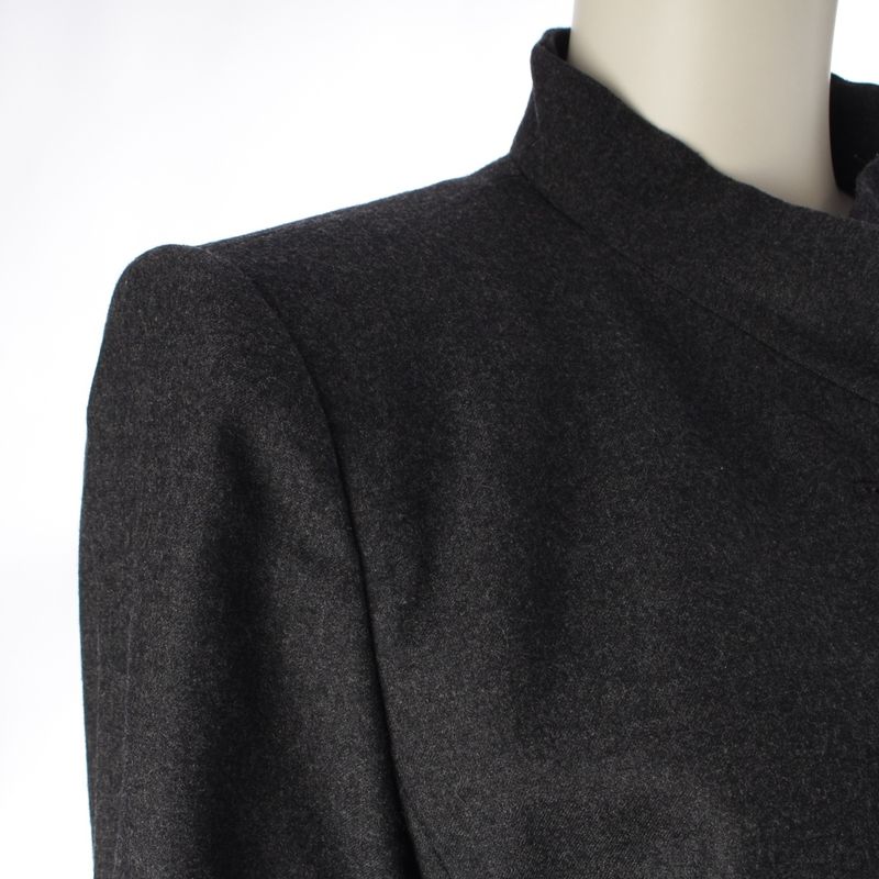 Saint Laurent Yves Wool Vintage Heart Button Jacket Skirt Set Chaco Legre 36 Chaco Le Grey