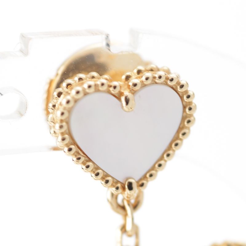 Van Cleef & Arpels Sweet Alhambra Diamond Earrings Mother Of Pearl