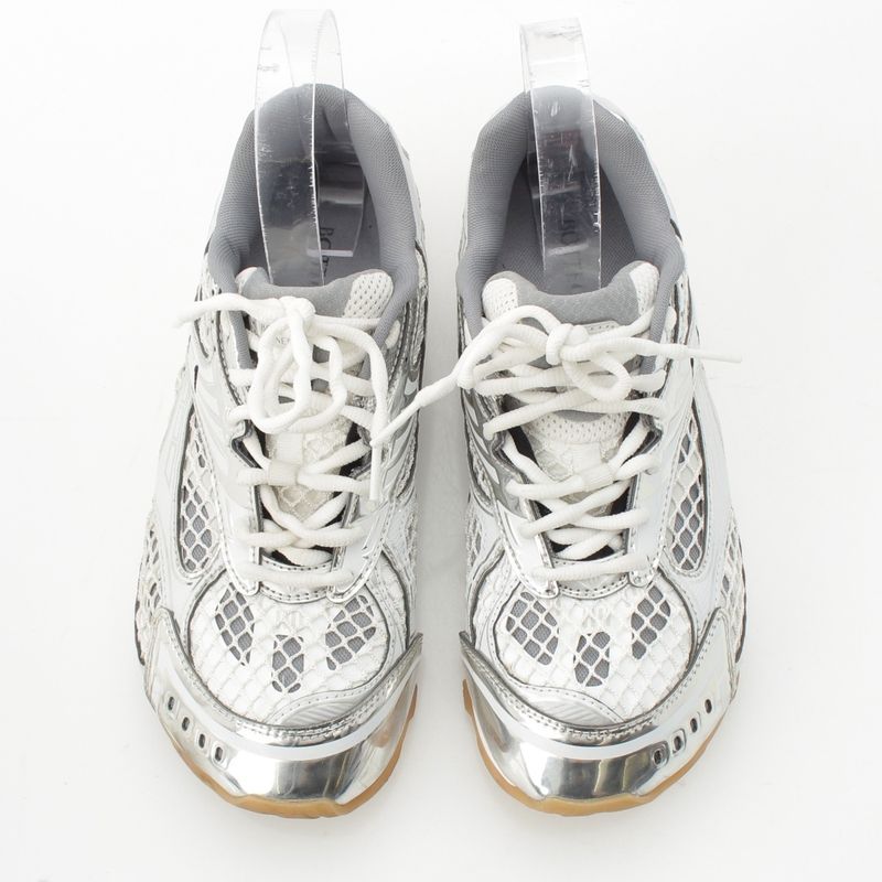 Bottega Veneta Orbit Mesh Low Top Sneakers Shoes Silver White 38 Silver-white