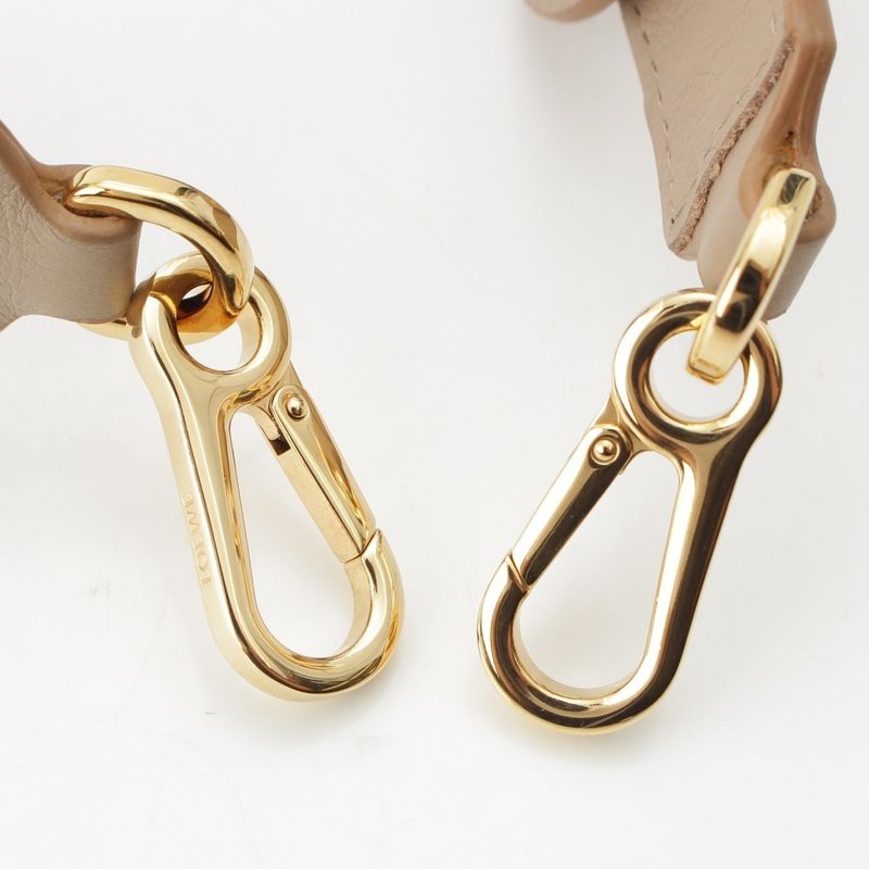 Loewe Calf Leather Logo Shoulder Strap Bag Sand Beige Gold Sand