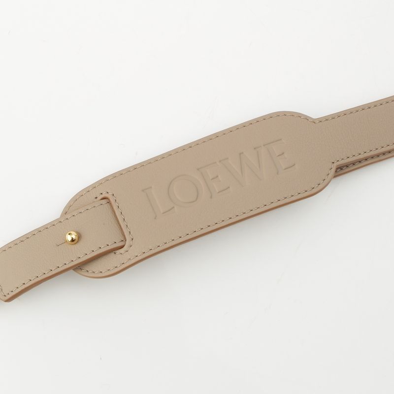 Loewe Calf Leather Logo Shoulder Strap Bag Sand Beige Gold Sand