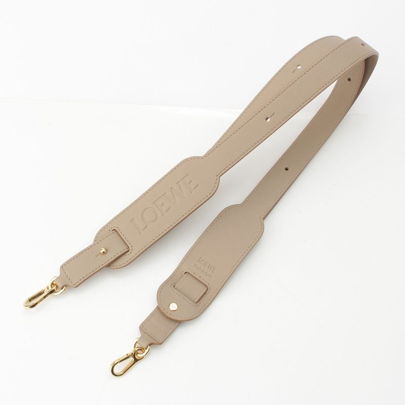 Loewe Calf Leather Logo Shoulder Strap Bag Sand Beige Gold Sand