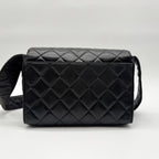 Chanel Shoulder Bag Lambskin Quilted CC Logo Black Leather — view 2