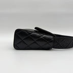 Chanel Shoulder Bag Lambskin Quilted CC Logo Black Leather — view 3