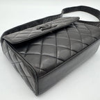 Chanel Shoulder Bag Lambskin Quilted CC Logo Black Leather — view 7