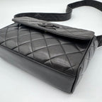 Chanel Shoulder Bag Lambskin Quilted CC Logo Black Leather — view 8