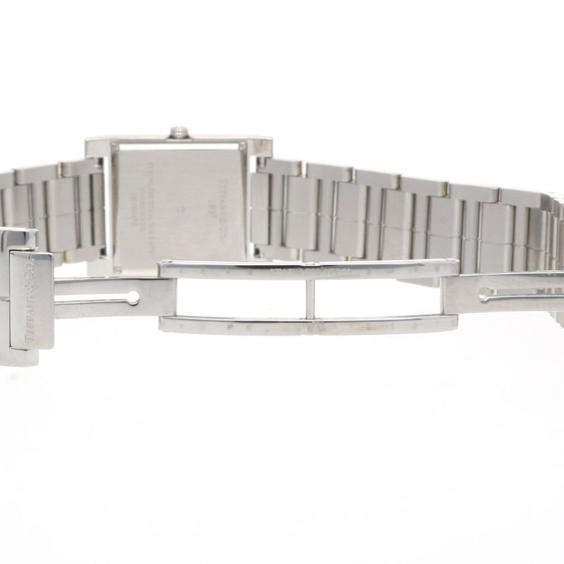 Tiffany & Co Maker's Square Watch Stainless Steel Quartz Silver Blue
