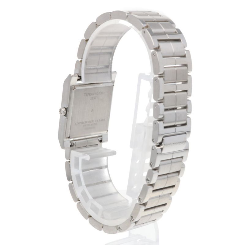 Tiffany & Co Maker's Square Watch Stainless Steel Quartz Silver Blue