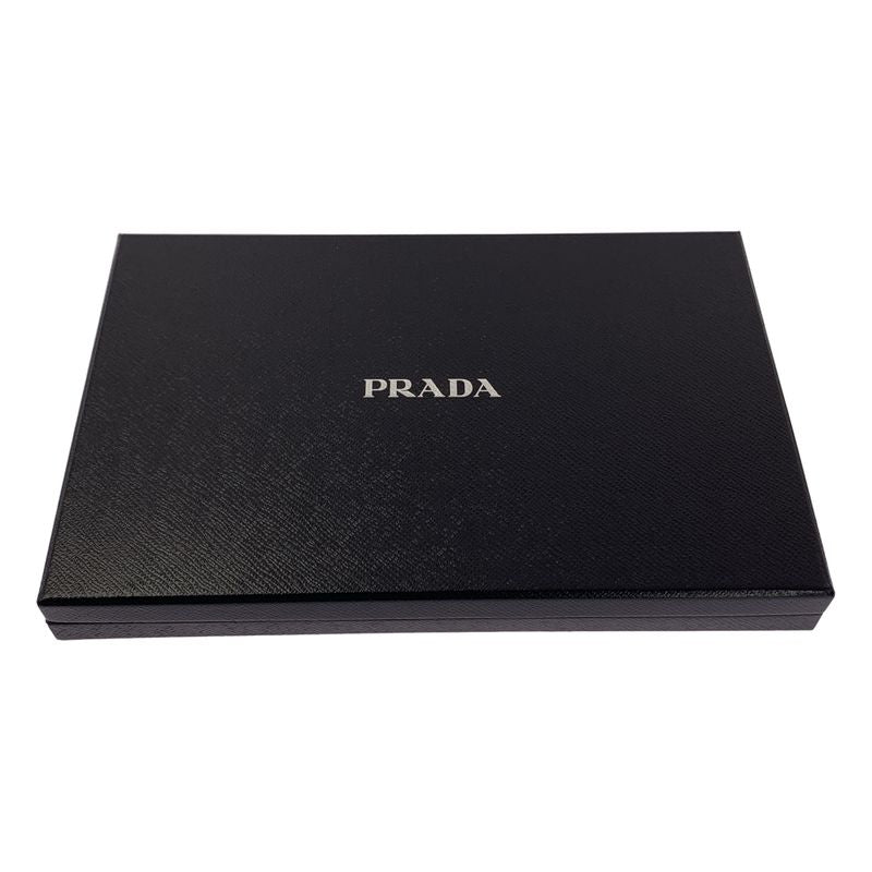 Prada Saffiano Leather Studded Clutch Black