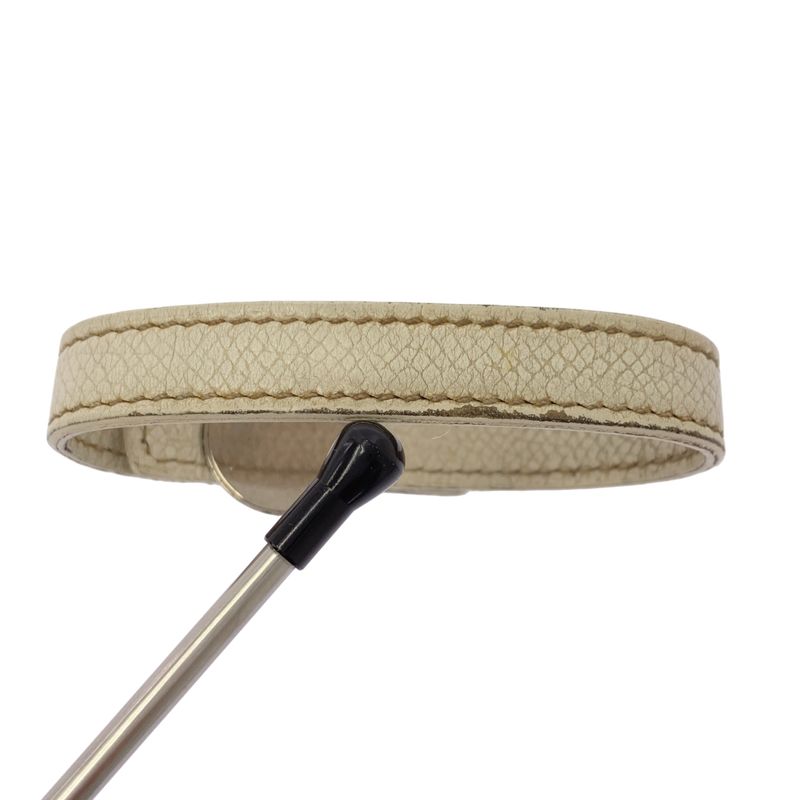 Hermes Looping Leather Bracelet White Silver