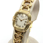 Hermes Faubourg White Watch Diamond Yellow Gold Quartz 18K