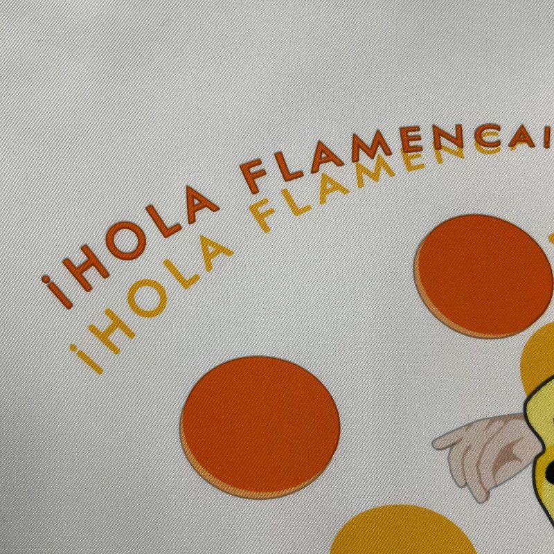 Hermes Scarf Silk Carre 90 Hola Flamenca Yellow