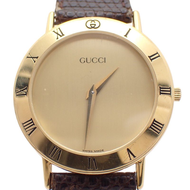 Gucci Round Watch Leather