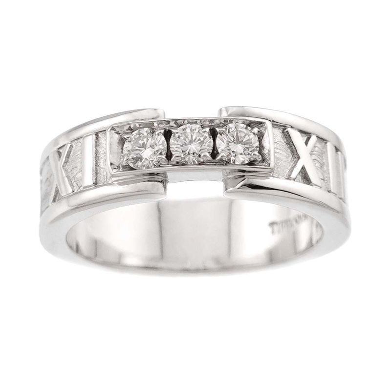 Tiffany & Co Atlas Ring Diamond 18K WG White Gold