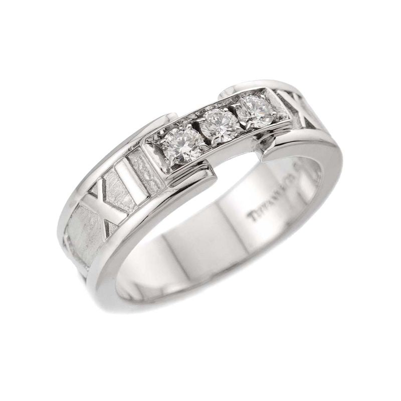 Tiffany & Co Atlas Ring Diamond 18K WG White Gold