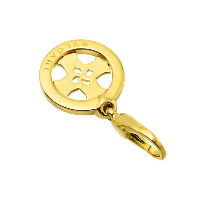 Bvlgari Tondo Cross Pendant Top 18K YG Yellow Gold 750 Charm