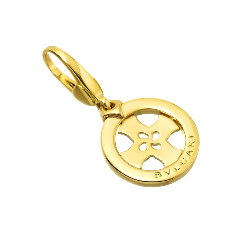 Bvlgari Tondo Cross Pendant Top 18K YG Yellow Gold 750 Charm