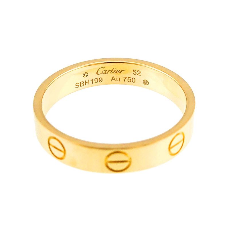 Cartier Mini Love 52 Ring 18K YG Yellow Gold