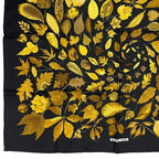 Hermes Scarf Silk Carre 90 Tourbillon Fallen Leaves Swirl Black