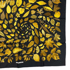 Hermes Scarf Silk Carre 90 Tourbillon Fallen Leaves Swirl Black