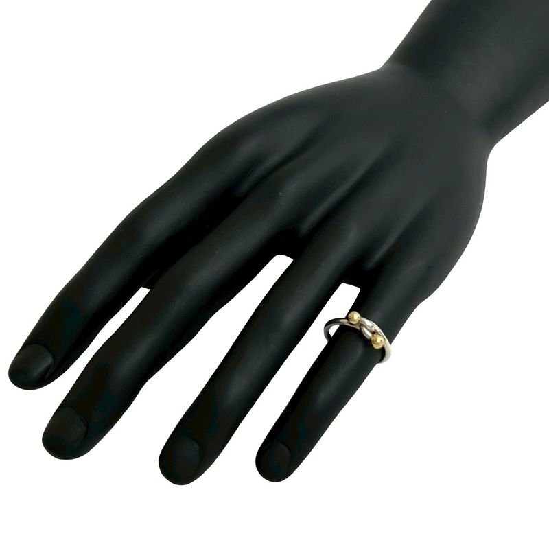 Tiffany & Co Hook Eye Love Knot 18K Gold Ring Silver