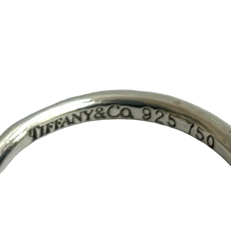 Tiffany & Co Hook Eye Love Knot 18K Gold Ring Silver