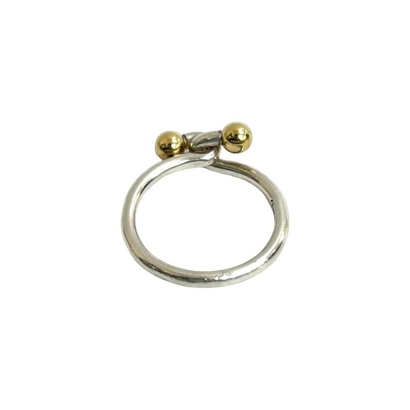 Tiffany & Co Hook Eye Love Knot 18K Gold Ring Silver