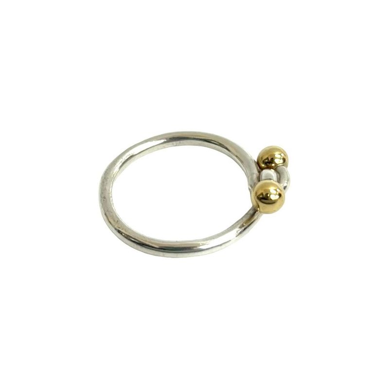 Tiffany & Co Hook Eye Love Knot 18K Gold Ring Silver