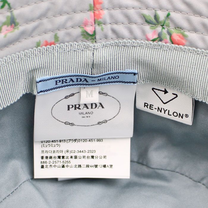 Prada Re-Nylon Tessuto Rose Perla Hat Blue Gray Blue-gray