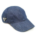Prada Triangle Logo Denim Cap Blue