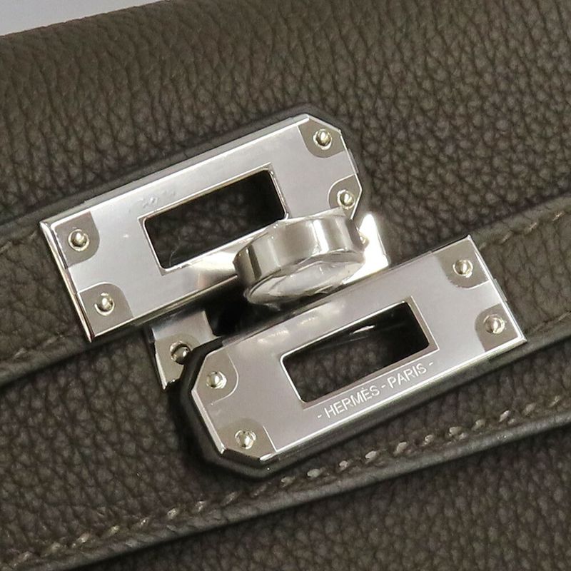 Hermes Kelly 25 Togo Verloden Silver Handbag