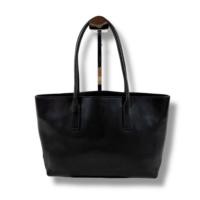 Prada Mini Tote Triangle Logo Leather Black Nero Vintage