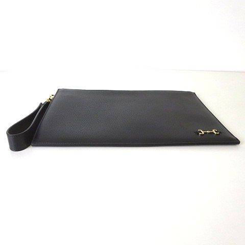 Gucci Horsebit Leather Clutch Black Purse